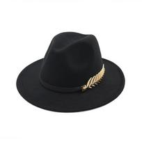 New Wool Autumn Winter Wide Brim Hat Felt Trilby Sun Hat Jazz Cap