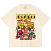 230 Gsm 100% Cotton Naruto V7 Print Unisex Heavy Cotton T Shirt XS abrikosas