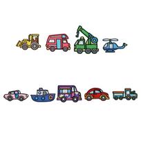10Pcs Cartoon Car Embroidery Applique Iron On Fabric Patches For Kid Clothing Jeans Backpacks Bag Hat Sewing Accessories