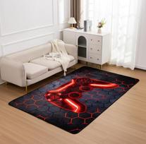 Gaming Controller Area Rug Neon Green Hexagon Pattern Non Slip Washable Floor Carpet for Game Room Bedroom Living Room 40x60cm