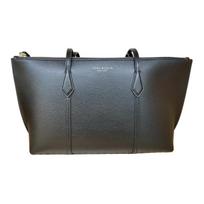 Tory Burch Perry Logo Print Leather Tote Bag Women tote bags Black 174235-001 Basic Set (Bag+Dust Bag)