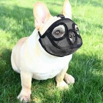 Adjustable Mesh Muzzle for Short-Snout Dogs Anti-Bite and Anti-Chewing Solution for Comfortable Breathing XXS 19-27 cm