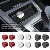 Cigarette Lighter Cover  , Aluminium Alloy Waterproof Dustproof Plug for Car Power Port Outlet (4 Pieces, Black) gray