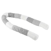 Baby Crib Bumper Cotton Snake Pillow Cushion Soft Infant Bed Protector Fence DecorGray Splicing