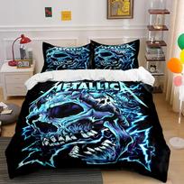 Metallica Skull & Lightning Bedding Set Bedding set (1 duvet cover, 2 pillowcases, duvet not included) 135x200cm