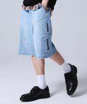 Travel Curved Line Cargo Denim Shorts Blue Blue/Large