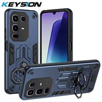 KEYSION Shockproof Case for Infinix Note 50 Pro 4G Silicone+PC Metal Ring Stand Phone Back Cover for Infinix Note 50X 5G 50S 5G for Infinix Note 50 4G