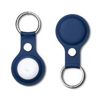 Dėklas Apple Airtag, raktų pakabukas ir PU odos Air Tag laikiklis, apsauginis sekiklio dėklas su kilpa, raktų žiedas, skirtas AirTags, apsauginis dangtelis mėlyna