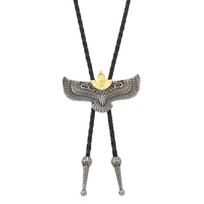 Bird Design PU Leather Necklace Tie With Alloy Accents Bolo Tie Neckwear Fashion Necktie For Men Women Casual Outfit 1