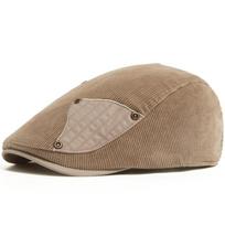Fashion Corduroy Splicing Cloth Men Women Beret Spring Autumn Thick Warm Women's Flat Hat Vintage Casual Newsboy Cap Unisex chaki