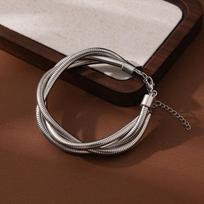 Three Wire Winding Spring Bracelet, Light Luxury And High-end Metal Bracelet One Size