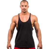Men Summer Gym Singlet Tank Top Stringer Bodybuilding Muscle Fitness Vest KTB M juoda