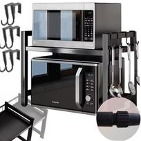 Microwave stand, extendable shelf, telescopic adjustment, loft organizer