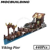 Middle Earth Buildings Model Viking Pier Medieval Farm MOC Building Blocks Brick Toys Display Present Gifts