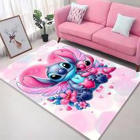 3D Stitch Angels Love Pink Room Rug Street Fashion Carpet Bedroom Living Room Floor Mat Home Decor Non-Slip Floor Mats Potdemiel 40cm x 60cm
