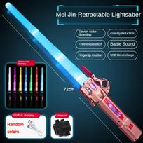 Vibrant Children Multi-Colored Glowing Sword Toys Telescopic Music Laser Sword 2-In-1 Rotating Decompression Light Sword Kids Adult Boys Toys