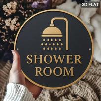 DORA Tin Sign Vintage Metal Wall Art Golden Shower Bathroom Decor Home Garden Gift 20x30cm（7.8x11.8inch）