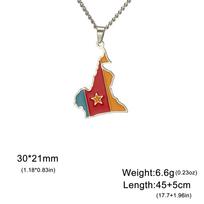 Jeshayuan Cameroon Map Necklaces Choker Cameroun Country Map Flag Necklace for Women Stainless Steel Jewelry collar hombre