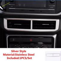 Stainless Steel Carbon Center Air Vent Outlet Frame Trims Cover Car Accessories Fit For Volkswagen VW T-cross Tcross 2018 -