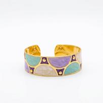 Minimalist, Elegant, Fashionable Enamel Bracelet, Fine Crafted Geometric Design, Noble Vintage Cuff Accessory for Her 58-60mm