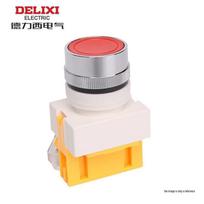 DELIXI Electric LAY7 22mm Self-locking Flat Push Button Switch