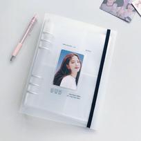 Removable Strap PP A5 Transparent Shell Planner Notebook Refill Outer Shell Only, No Pages white
