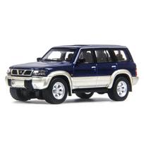PAUDI MODELIS Metalinis modelis Automobilis Nissan Patrol Y61 1998 Mėlynas 1/64 mėlyna