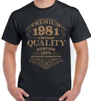 45th Birthday unisex T-Shirt 1981 Aged To Perfection Mens Funny 45 Year Old Present TEE S įvairiaspalvis