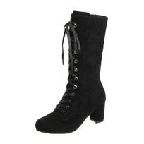 Autumn and winter tall knight boots fashion suede lace-up round head thick heel wish high heel martin boots women 35
