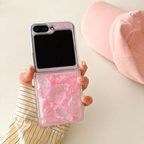 New Folding Zflip6 Phone Case for Samsung Zflod5 Flip Color Drop Glue W24flip Bow For  Samsung ZFlip3