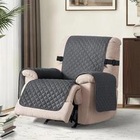 Waterproof Quilted Sofa Recliner Pad with Thickened Small Grid Design Massage Chair Sofa Pad - Small Single tamsiai pilka spalva