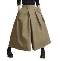 Women Pants Pure Color Wide Leg Casual Trousers with Elastic High Waist Pleated Design Summer Leisure Pants L