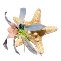 Hair Claw Starfish Artificial Flower Hair Clip Back Decor Anti-Slip Design Head Shark Hair Claw Holiday B