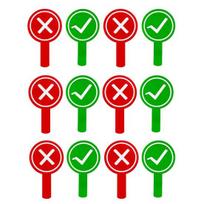 6PCS Yes/No Sign Paddles with Handle Comfortable Grip Voting Card Red Green Symbols Double-Sided Cards for Game Answering 6pcs
