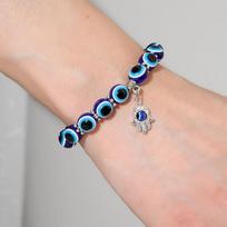 Moterų Amuletas nuo piktos akies apyrankė Turkija Fatima delnas Velnias akis karoliukų apyrankė Juvelyrika dovanos draugams 10mm 17 beads