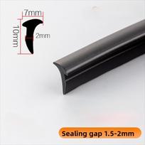 10meter/set Silicone Aluminum Window Sealing Strip Slot Type Windproof Door and Window Sealing Pressure Strip Fixed Glass Gap