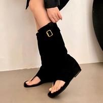 Summer Cool Boots for Women Fashion Style Open Clip Toe  Ankle Boots Women Short Booties Designer Wedges High Heels Ladies Shoes 35
