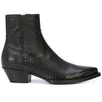 Men’s Snake Print Chelsea Boots: Pointed Toe, Handmade, British Style Inspired Size 42