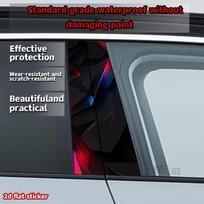 2 pieces of cool geometric wind car B-pillar waterproof sticker, wear-resistant and scratch-proof, beautiful and practical