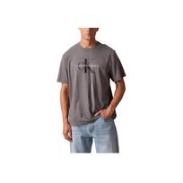 Calvin Klein FW24 Autumn Denim Collection Logo Print Crew Neck Short Sleeve T-Shirt Men Tops Gray 40EM289-P7E L