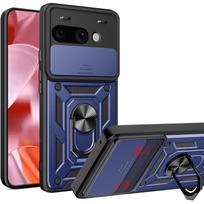 Military Armor Case For Google Pixel 9A Cover For Pixel 9 Pro XL Cover With Ring Stand Holder Coque Fundas Google Pixel 9 mėlyna