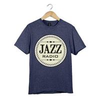 Jazz Radio T-Shirt | Vintage Circular Logo Tee | Retro Music Station Design L