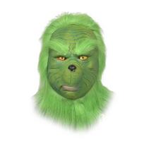 Kalėdinė veido pagalvėlė Realistiška latekso žalia galvos apdangalas Kalėdų Senelio Cosplay kostiumas Kalėdų vakarėlio aksesuarai suaugusiems paaugliams A green