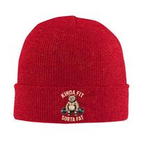 Kinda Fit Sorta Fat - Funny Gym Bear Beanie Hats  Knitting Hat Unisex Adult Cool Elastic Caps Spring Hippie Bonnet Hats One Size