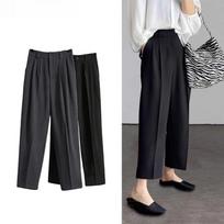 Plus Size Pants for Women Spring Summer Fashion High Waist Suit Pants Women Gray or Black Casual Trousers Female S