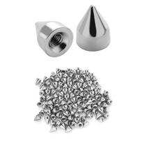 9,5 mm sidabrinės kniedės drabužiams/rankinėms/avalynėms/odai su sriegiu Punk stiliaus kūginiai kniedukai gray