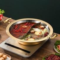Commercial 304 Stainless Steel Mandarin Duck Hot Pot brown