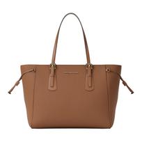 Michael Kors Voyager Tote Bag With Gold Hardware Zipper Closure Women Tote Bags Brown 35R6GV6T7L-LUGGAGE Basic Set (Bag+Dust Bag)