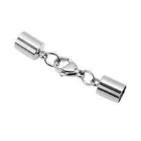 2pcs Fit 2 3 4 5 mm Cord Thread PVD End Connectors Never Fade Stainless Steel Clasps Hooks For Necklace Bracelet Jewelry Making Hole 2mm