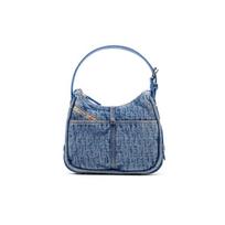 Diesel Letter Pattern Denim Shoulder Tote Bag Women bags Blue X08783P2088H8457 Basic Set (Bag+Dust Bag)